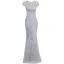 Charming Silver Grey Beading Evening Dresses 2021 Trumpet / Mermaid Scoop Neck Pearl Sequins Short Sleeve Floor-Length / Long Formal Dresses