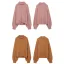 Comfortable Brown Fall Casual Winter Knitting Sweaters 2021 High Neck Long Sleeve Loose Women Tops