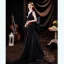 Sexy Black Satin Evening Dresses  Cocktail Dresses 2021 Trumpet / Mermaid V-Neck Sleeveless Backless Bow Sweep Train Evening Party Formal Dresses