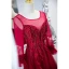 Chic / Belle Bordeaux Robe De Bal 2021 Princesse U-Cou Perlage En Dentelle Fleur Manches Longues Dos Nu Longue Promo Robe De Ceremonie