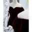 Elegant Suede Burgundy Prom Dresses 2021 A-Line / Princess Off-The-Shoulder Short Sleeve Backless Floor-Length / Long Prom Formal Dresses
