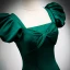 Vintage / Retro Dark Green Satin Prom Dresses 2021 A-Line / Princess Square Neckline Puffy Short Sleeve Backless Floor-Length / Long Prom Formal Dresses