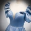 Mode Bleu Ciel Satin Robe De Bal 2021 Princesse Encolure Carrée Gonflée Manches Courtes Dos Nu Perlage Perle Noeud Faux Diamant Ceinture Longue Promo Robe De Ceremonie