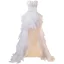 Sexy Weiß Feder Asymmetrisch Brautkleid Kurz 2021 A Linie Bandeau Strass Stoffgürtel Ärmellos Rückenfreies Brautkleider / Hochzeitskleider