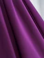 Vintage / Retro Grape Satin Prom Dresses 2021 A-Line / Princess V-Neck Puffy Short Sleeve Backless Bow Sweep Train Formal Dresses