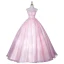 Sexy Pink Ballkleider 2021 Ballkleid Bandeau Ärmellos Rückenfreies Lange Festliche Kleider