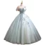 Elegant Mint Green Formal Dresses 2021 Ball Gown Scoop Neck Beading Rhinestone Sequins Sleeveless Backless Floor-Length / Long Prom Dresses
