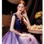 Fée Des Fleurs Bleu Marine Robe De Bal 2021 Princesse V-Cou Appliques En Dentelle Fleur Sans Manches Dos Nu Longue Robe De Ceremonie