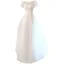Élégant Blanche Robe De Bal 2021 Princesse Encolure Dégagée Perlage En Dentelle Fleur Manches Courtes Dos Nu Longue Promo Robe De Ceremonie
