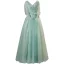 Chic / Beautiful Mint Green Prom Dresses 2021 A-Line / Princess V-Neck Bell sleeves Backless Pearl Sequins Lace Flower Floor-Length / Long Formal Dresses