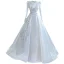 High-end Elegant Ivory Satin Wedding Dresses 2021 A-Line / Princess High Neck Beading Pearl Sequins Long Sleeve Sweep Train Wedding