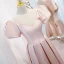Elegante Pink Satin Ballkleider 2021 A Linie Perle V-Ausschnitt Geschwollenes Kurze Ärmel Rückenfreies Lange Festliche Kleider