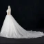 Chic / Beautiful White Ball Gown Wedding Dresses 2017 Scoop Neck Sleeveless Beading Rhinestone Covered Button Appliques Lace Flower Ruffle Tulle Sash Chapel Train