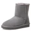 Modest / Simple Womens Boots 2017 Black Leather Mid Calf Suede Casual Winter Flat Snow Boots