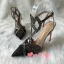 Sexy Noire Soirée Faux Diamant Sandales Femme 2021 Cuir T-Strap 10 cm Talons Aiguilles À Bout Pointu Sandales Talons Hauts