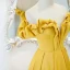 Fashion Yellow Prom Dresses 2021 A-Line / Princess Ruffle Off-The-Shoulder Sleeveless Backless Floor-Length / Long Formal Dresses