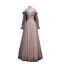 Chic / Beautiful Dusky Pink Prom Dresses 2021 A-Line / Princess Off-The-Shoulder Beading Rhinestone Sequins Long Sleeve Backless Floor-Length / Long Formal Dresses