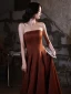 Elegant Coffee Satin Prom Dresses 2021 A-Line / Princess Square Neckline Puffy Short Sleeve Backless Floor-Length / Long Prom Formal Dresses