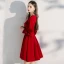 Chic / Beautiful Burgundy Homecoming Short Graduation Dresses 2021 A-Line / Princess V-Neck Long Sleeve Formal Dresses