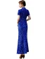Sparkly Royal Blue Sequins Evening Party Cheongsam 2021 Trumpet / Mermaid Short Sleeve Tea-length Cheongsam / Qipao