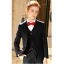 Fashion Black Bow Long Sleeve Boys Wedding Suits 2021