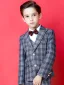 Modest / Simple Grey Boys Wedding Suits 2021 Bow Tie Long Sleeve Coat Pants Shirt Vest