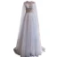 Luxury / Gorgeous High-end Grey Beading Sequins Rhinestone Evening Dresses 2021 A-Line / Princess Scoop Neck Short Sleeve Evening Party Sweep Train Formal Dresses