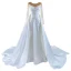 High-end White Beading Pearl Wedding Dresses 2021 Trumpet / Mermaid Scoop Neck Long Sleeve Backless Royal Train Wedding