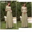 Modest / Simple Olive Green Satin Bridesmaid Dresses 2021 A-Line / Princess Short Sleeve Backless Floor-Length / Long Wedding Party Dresses
