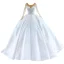 High-end White Beading Pearl Lace Flower Wedding Dresses 2022 Ball Gown Scoop Neck Long Sleeve Court Train Wedding