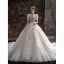 Luxury / Gorgeous White Beading Rhinestone Sequins Lace Flower Wedding Dresses 2022 Ball Gown Scoop Neck Short Sleeve Backless Royal Train Wedding