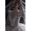 Luxury / Gorgeous Ivory Beading Pearl Sequins Cascading Ruffles Wedding Dresses 2022 Ball Gown Scoop Neck Long Sleeve Backless Royal Train