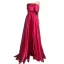 High-end Burgundy Satin Prom Dresses 2022 A-Line / Princess One-Shoulder Beading Rhinestone Sequins Long Sleeve Backless Split Front Floor-Length / Long Formal Dresses