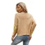 Fashion Street Wear Fall Winter Knitting Grey Smiley Emoji Sweaters 2021 V-Neck Long Sleeve Loose Women Tops