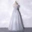 Élégant Argenté Paillettes En Dentelle Fleur Robe De Bal 2021 Princesse Volants Bustier Sans Manches Dos Nu Longue Robe De Ceremonie