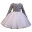 Sparkly Grey Sequins Birthday Flower Girl Dresses 2022 Ball Gown Scoop Neck Long Sleeve Bow Floor-Length / Long Flower Girl Dresses