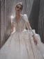 Luxury / Gorgeous White Handmade  Beading Pearl Rhinestone Lace Flower Wedding Dresses 2022 Ball Gown Embroidered Sequins V-Neck 3/4 Sleeve Royal Train Wedding