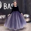 Elegant Ocean Blue Sequins Flower Girl Dresses 2022 Ball Gown Scoop Neck Suede Long Sleeve Floor-Length / Long Flower Girl Dresses