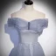 Charmant Bleu Ciel Glitter Paillettes Robe De Bal 2022 Princesse De l'épaule Manches Courtes Dos Nu Longue Robe De Ceremonie