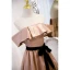 Fashion Champagne Pleated Prom Dresses 2022 A-Line / Princess Off-The-Shoulder Short Sleeve Backless Bow Sweep Train Prom Formal Dresses