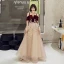 Chic / Belle Bordeaux Daim Robe De Bal 2022 Princesse Bretelles Spaghetti Manches Courtes Dos Nu Appliques Longue Robe De Ceremonie
