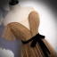 Chic / Beautiful Champagne Spotted Prom Dresses 2022 A-Line / Princess Off-The-Shoulder Short Sleeve Backless Bow Floor-Length / Long Formal Dresses