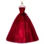 Elegant Burgundy Prom Dresses 2022 Ball Gown Strapless Sleeveless Backless Bow Floor-Length / Long Formal Dresses