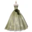 Elegant Sage Green Prom Dresses 2022 Ball Gown Strapless Sleeveless Backless Bow Floor-Length / Long Formal Dresses