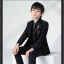 Fashion Navy Blue Long Sleeve Boys Wedding Suits 2022 Coat Pants Shirt Tie Vest Wedding