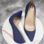 Chic / Beautiful Navy Blue Street Wear Denim Pumps 2021 12 cm Stiletto Heels Pointed Toe Pumps High Heels
