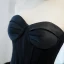 Elegante Schwarz Korsett Plissee Ballkleider 2022 Ballkleid Bandeau Ärmellos Rückenfreies Sweep / Pinsel Zug Festliche Kleider