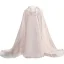 Charmant Weiß Perlenstickerei Strass Pailletten Brautkleider / Hochzeitskleider 2022 A Linie Rundhalsausschnitt Kurze Ärmel Quaste Hof-Schleppe Hochzeit