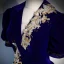 Vintage / Retro Royal Blue Suede Prom Dresses 2022 Ball Gown V-Neck Puffy Short Sleeve Rhinestone Lace Flower Backless Floor-Length / Long Formal Dresses
