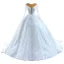 High-end Luxury / Gorgeous White Handmade  Beading Rhinestone Sequins Wedding Dresses 2022 Ball Gown Scoop Neck Long Sleeve Chapel Train Wedding